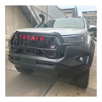 GZDL4WD 4x4 Body Kits Grille Front And Rear Bumper Kits For Hilux 15-21 Modified To Gr Sport 2021+ With Light